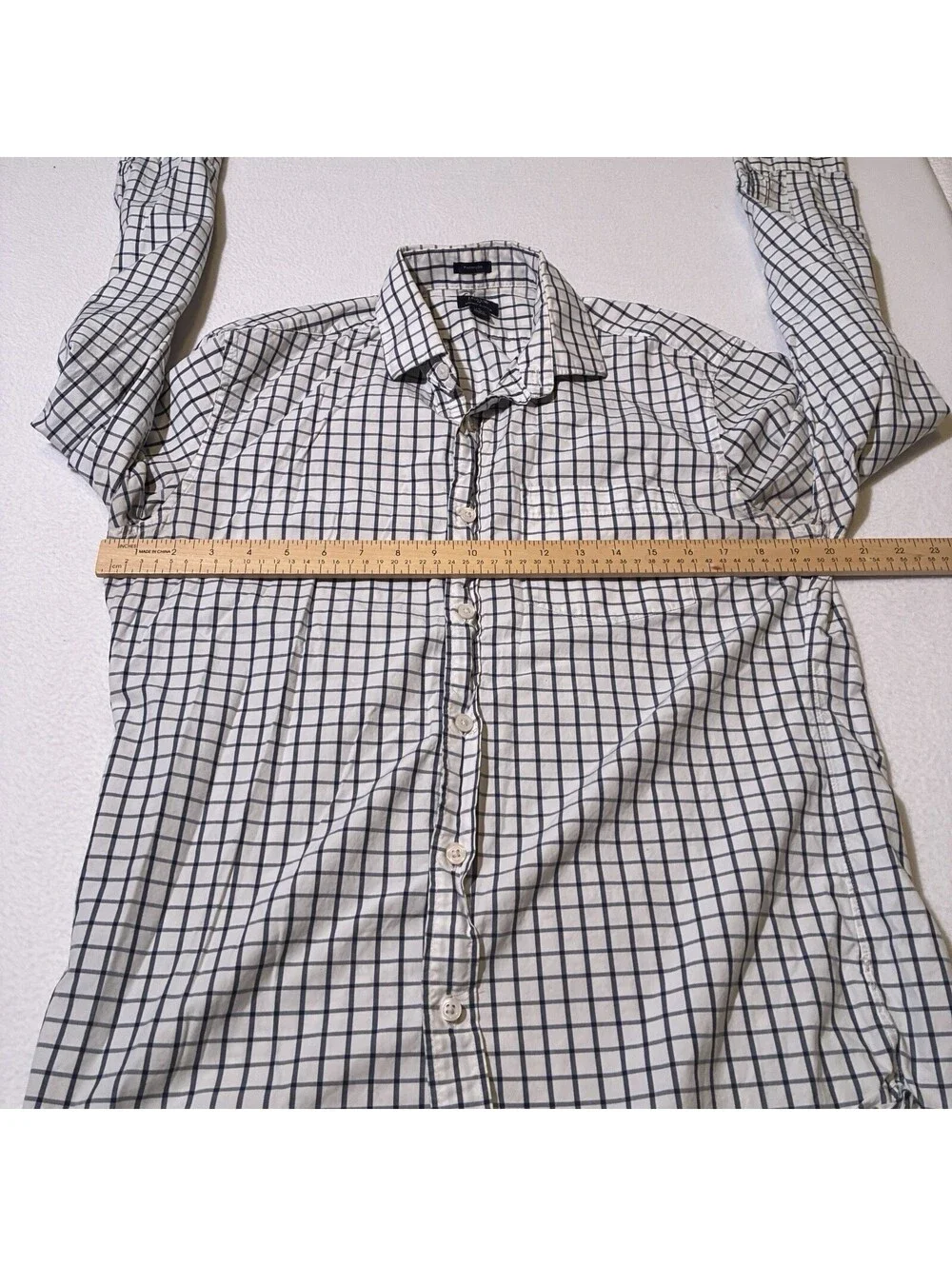 J.Crew Thompson Shirt Men M Medium Blue White Plaid Long Sleeve Button Premium